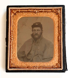 Antique Civil War Confederate Soldier Tintype Excellent Nice clear image