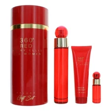 360 Red by Perry Ellis for Women - 3 Pc Gift Set 3.4oz EDP Spray, 7.5ml EDP Mini