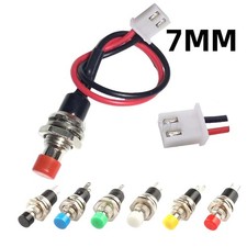 ✅ Mini Druck Taster Schalter Mit Kabel OFF / ON Metall 2 PIN Ø7mm Miniatur ✅