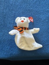 Ty Beanie Baby Quivers the Ghost Bear Halloween 2002 10th Anniversary