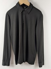 Calvin Klein CK Long Sleeve Button-Up Shirt Men's Size Small Black Made in Macau