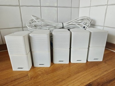 5x Bose Jewel Cubes Lautsprecher Weiß, Acoustimass, Lifestyle, mit Kabeln, Top !