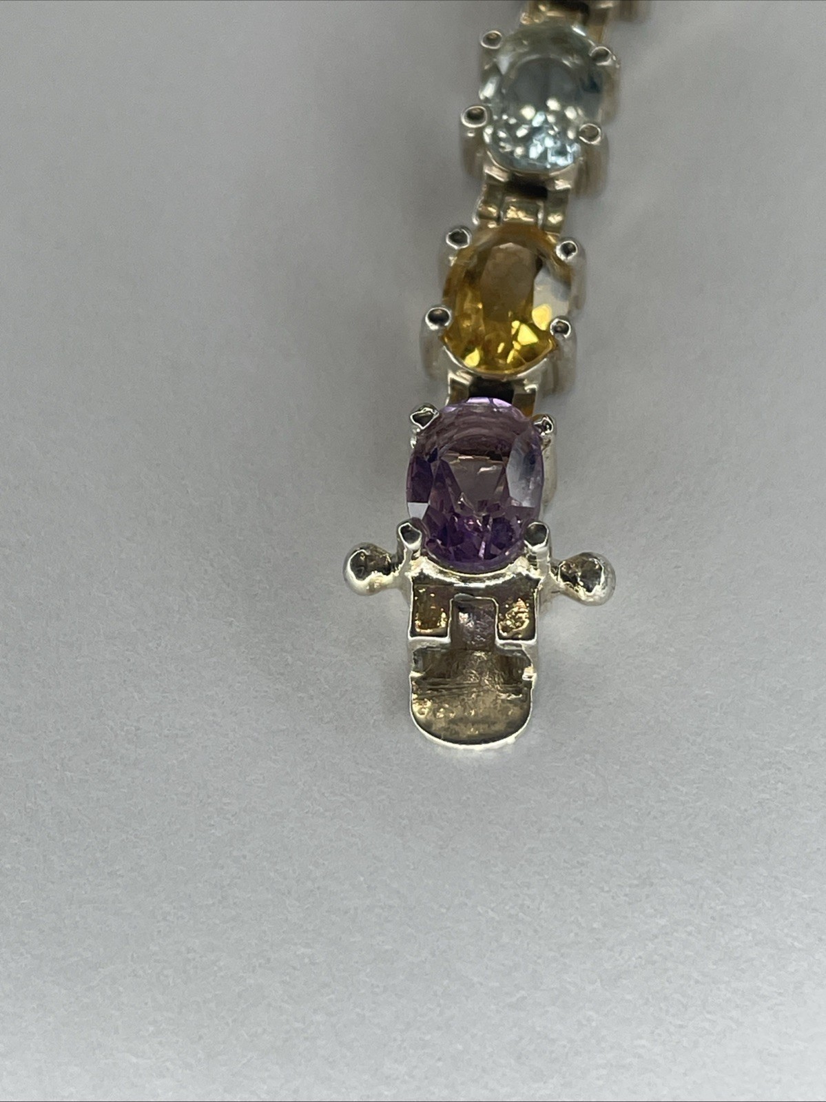 Solid Sterling Multi Colored Tennis Bracelet By A… - image 5