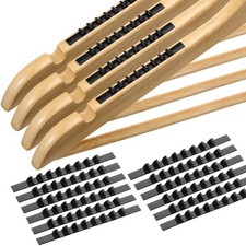 200 Pack Non-Slip Adhesive Rubber Hanger Grips 2.8x0.2in Black for Clothes