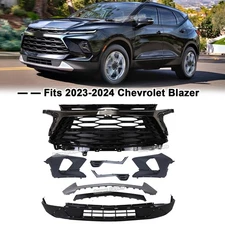 NEW Front Bumper Cover Grille Assembly Kit For 2023-2024 Chevy Blazer Black