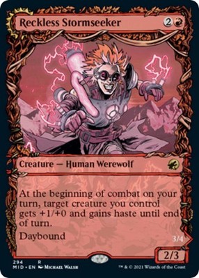 Reckless Stormseeker (Showcase) 294 Rare Innistrad: Midnight Hunt Foil Near Mint