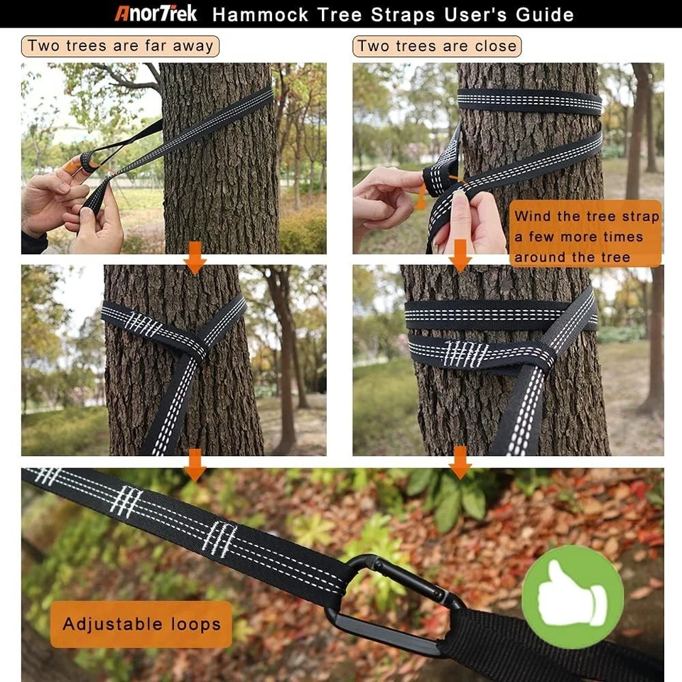 Super Lightweight Double Camping Hammock with Tree Straps, Easy Setup - Image 3 of 4