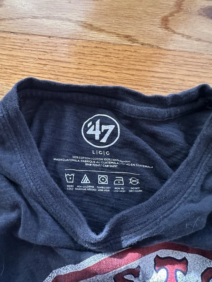 Camiseta gris vintage Boston Red Sox 47 grande 100 % algodón Foto 3 de 4