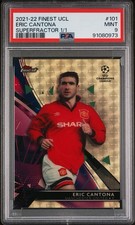 2021-22 Eric Cantona Topps Finest UCL Superfractor 1/1 PSA 9