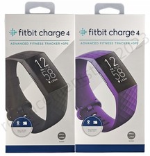 New Fitbit Charge 4 Fitness Tracker GPS Heart Rate Monitor Black/Purple S&L band
