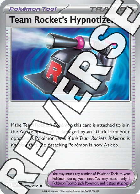 Team Rocket's Hypnotizer 206/217 Me: Ascended Heroes Reverse Holo - Pokemon TCG