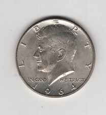 1964 D JOHN F KENNEDY JFK HALF DOLLAR 90% SILVER DENVER .50¢ UNITED STATES USA