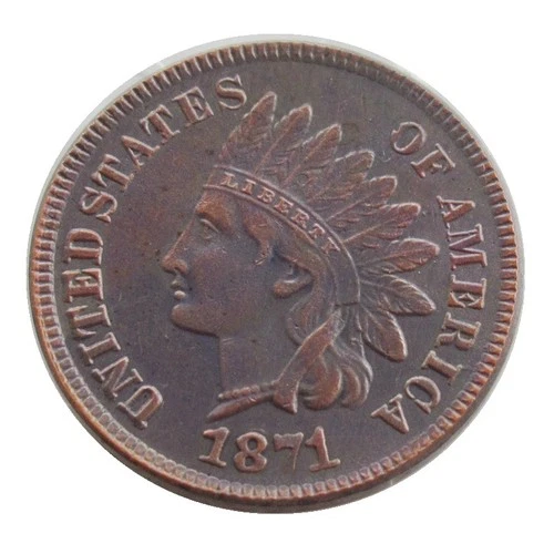 1871 Indian Head Penny Extremely Fine ---As shown in the figure