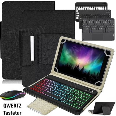 Tasche Hülle mit QWERTZ Tastatur Maus für Lenovo Tab P11/M10 FHD Plus/HD/P10/E10
