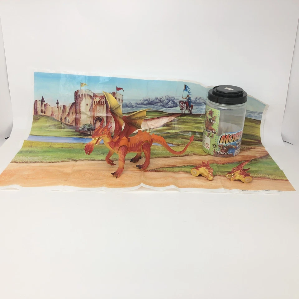 Raro Wild Republic Dragón de Tres Cabezas Snap and Lock Conjunto de Construcción Medieval K&M Foto 3 de 4