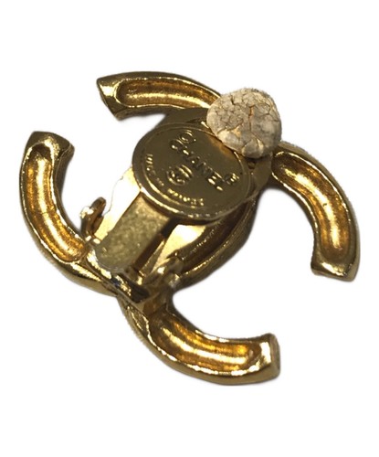 CHANEL Earrings Coco Logo CC Gold Vintage Rare 3x2cm LOGO MEDAL Gift Clip on F/S - Picture 5 of 16