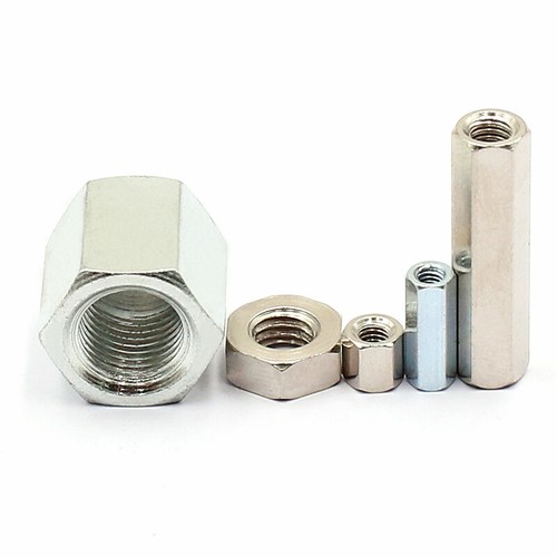 Hex Connection Nuts Hexagon Threaded Connecting Rod Bar Stud Long Nut M2~M10 - Picture 6 of 44