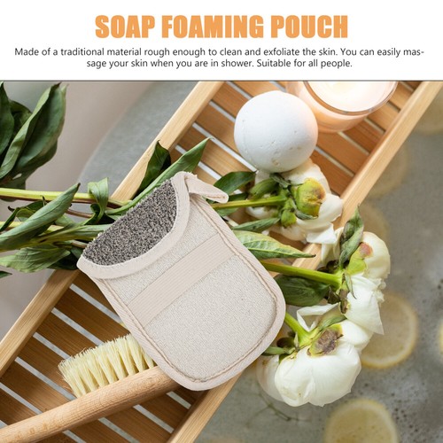 4 Stück Seifenbeutel Reise Riegel Beutel Peeling Duschschwamm mit Tasche - Bild 8 von 12