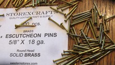 ESCUTCHEON PINS SOLID BRASS 100 pcs. 5/8" X 18 ga. U.S.A. WOOD / LEATHER new