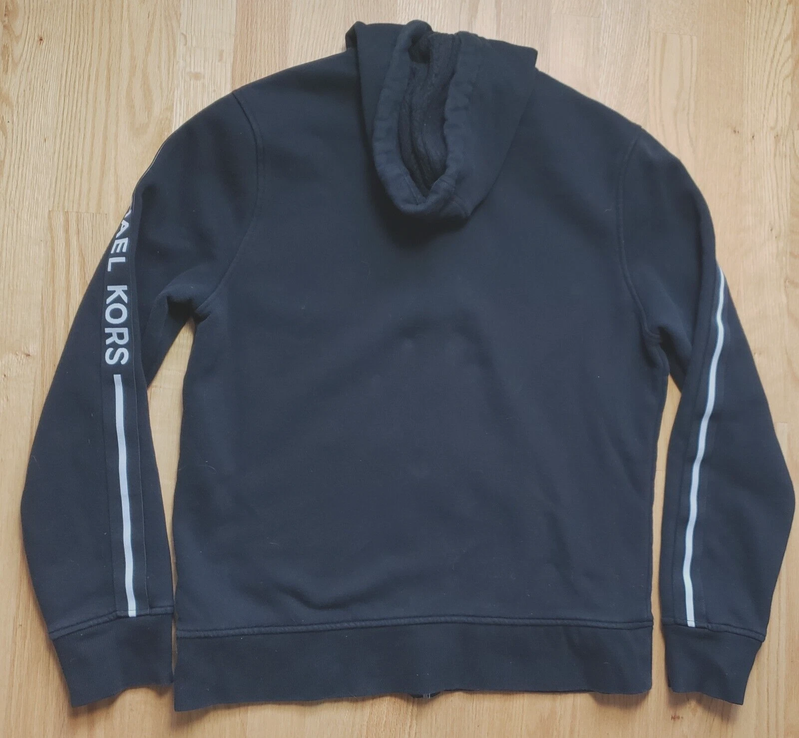 Felpa con cappuccio Michael Kors uomo nera logo manica lunga pile taglia L