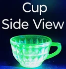 Vtg. 1931-1935 Jeannette Winsor  Depression Uranium Glass Cup and Saucer Set