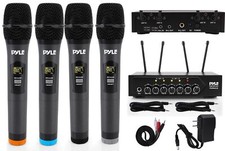 Pyle UHF Wireless Microphone System-PA Public Address Mic System/4 Wireless Mics
