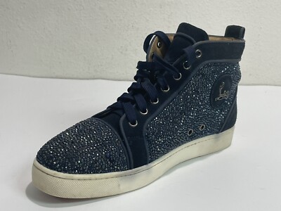 Authentic Christian Louboutin Navy Louis Strass Flat  display picture 2
