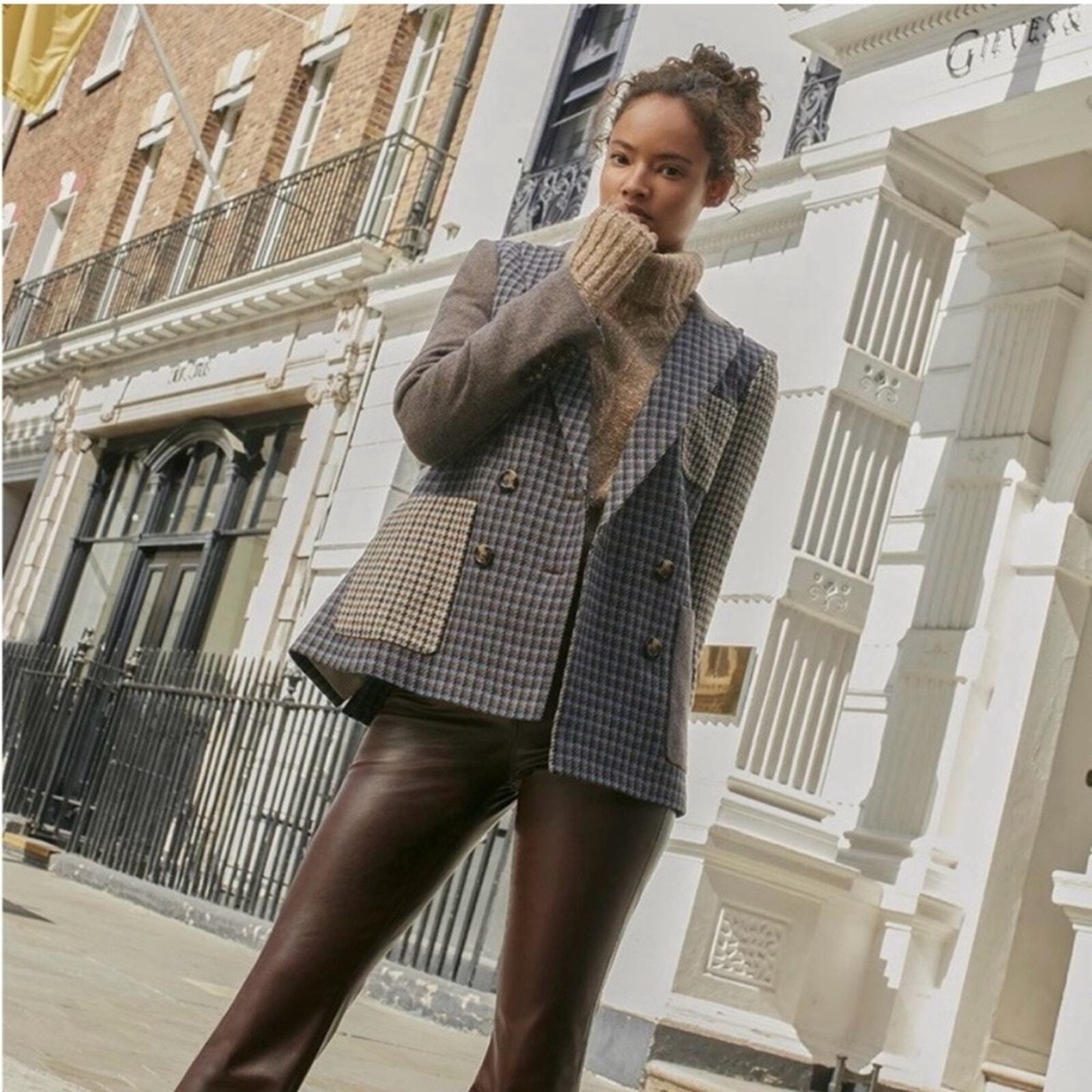 Veronica Beard Faustine Dickey Blazer Houndstooth - image 1