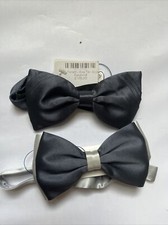 2 Italo Ferretti Silk Bow ties In Gunmetal Grey