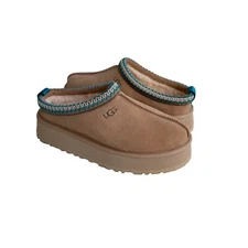 UGG WOMEN TAZZ DRIFTWOOD SHEARLING SUEDE PLATFORM SHOES US 8 / EU 39 / UK 6