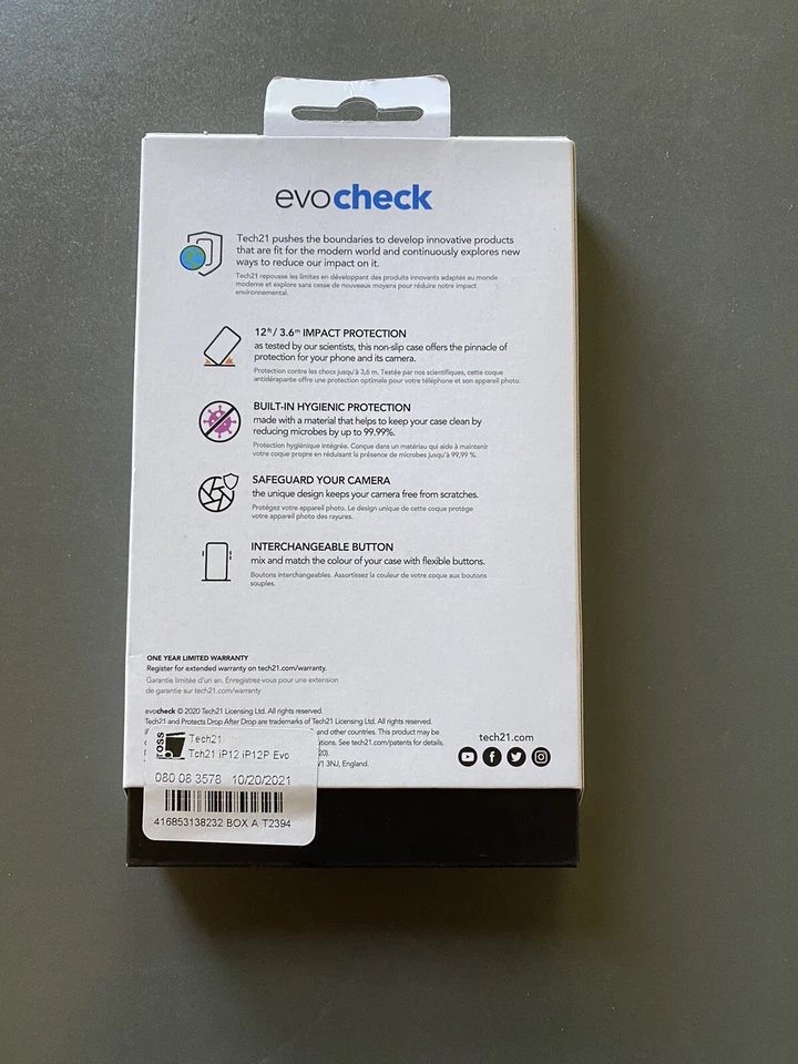 Tech21 Apple iPhone 12/iPhone 12 Pro Evocheck 2 - Blue NIB - Image 2 of 2