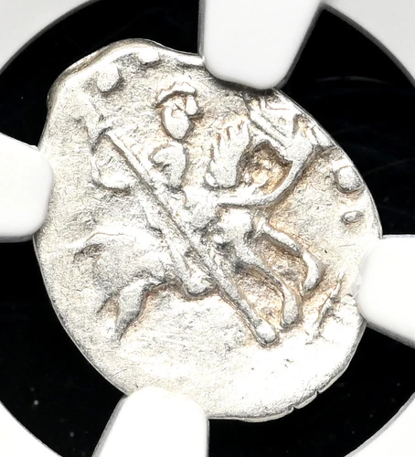 RUSSIA. Ivan IV "The Terrible", 1533-1584. Silver Kopek, Novgorod, NGC AU Detail