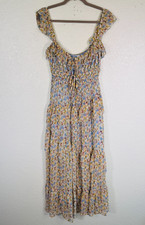 ASTR The Label Dress Women Small Floral Ruffle Tiered Chiffon Wedding Guest Boho