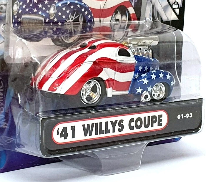 Muscle Machines 1/64 Scale 71151 01-93 - 1941 Willys Coupe - Stars & Stripes - Image 3 of 4