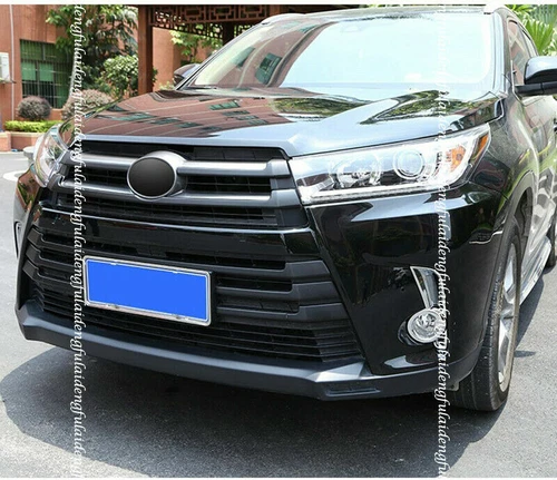 For Toyota Highlander 2017-2019 Piano Black Front Bumper Grille Grill Cover Trim - Picture 3 of 13