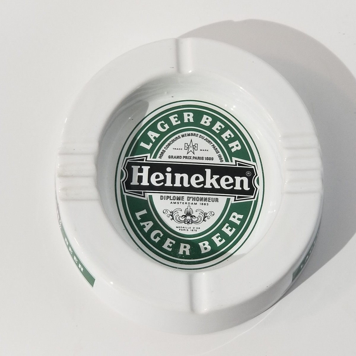 Vintage Heineken Lager Beer Ceramic Ash Tray Made In England By