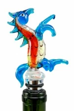 Translucent Acrylic Blue Twilight Horse Wine Bottle Topper Stopper Cork Barware