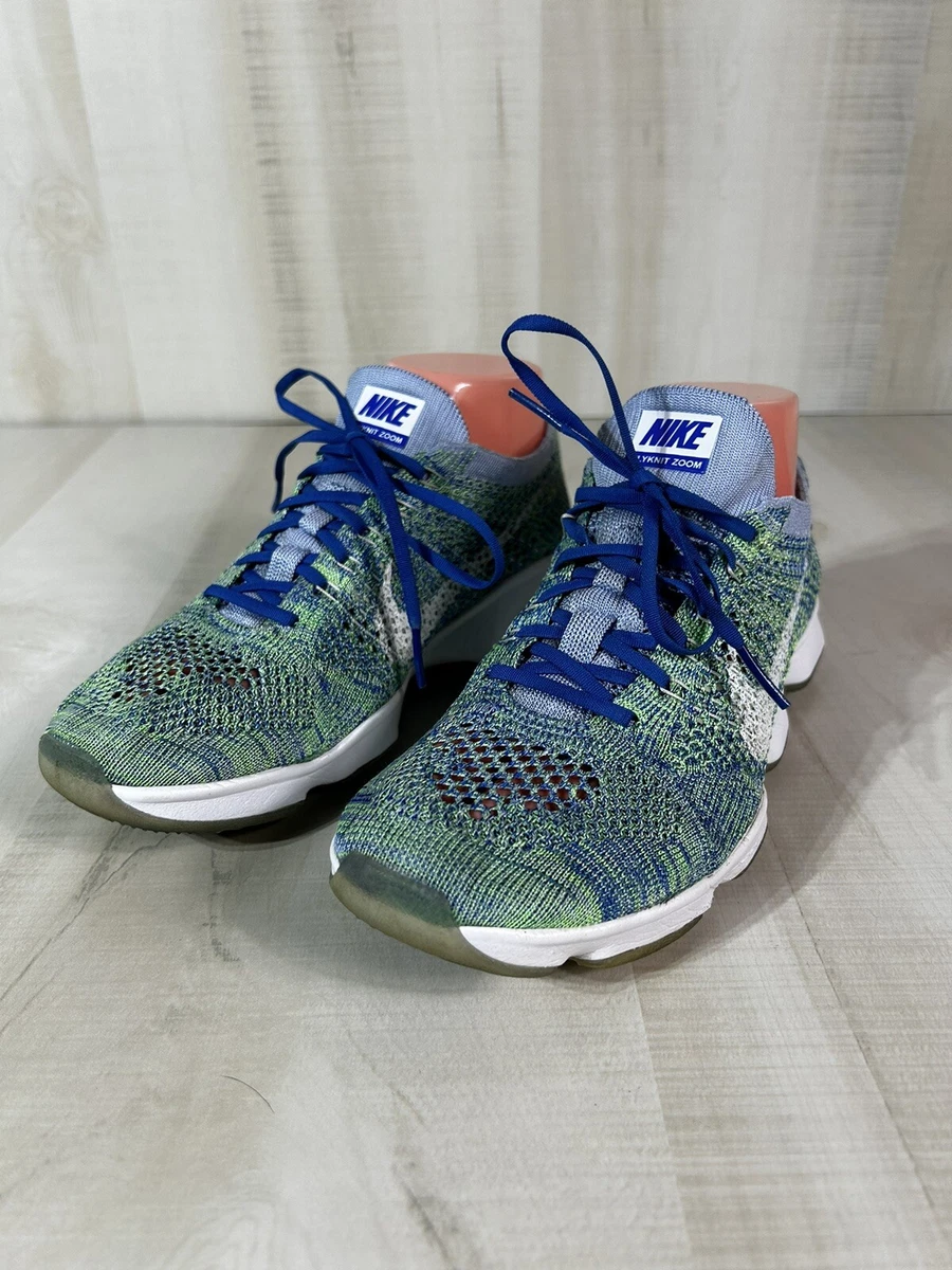 Size 7 Womans Nike Flyknit Zoom Agility Blue Green Clean
