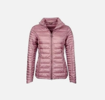 Barbour IONA Quilted Pink Tartan FIBRE-DOWN Winter Puffer Jacket Womens 12  Large
