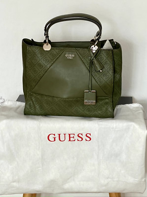 Guess Cammie Handbag, Limited Edition from 2016, Dark Green/Silver, New