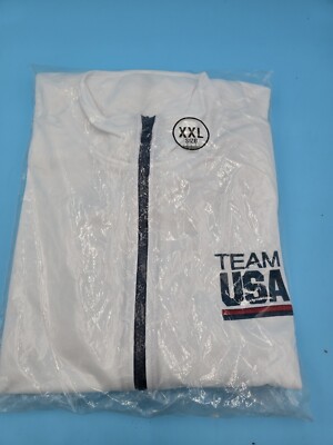 Team USA Olympic Committee Men's XXL White Full Zip Jacket Made in USA