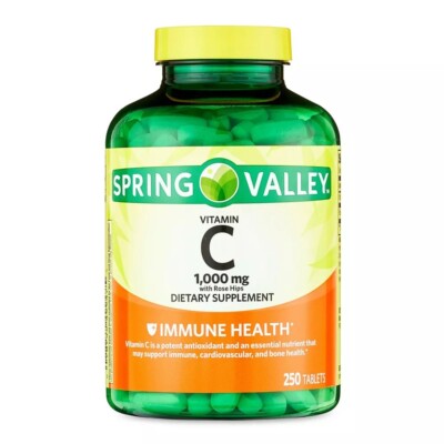 Spring Valley Vitamin C with Rose Hips 1000 mg 250 Tablets