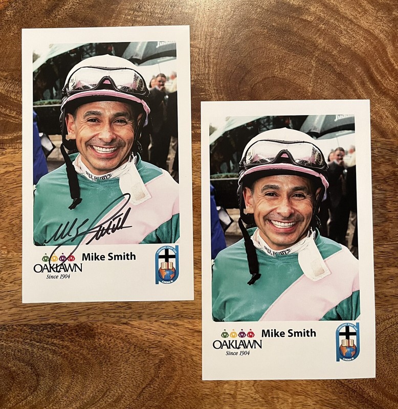 Jockey Mike Smith Autographed 8.5 x 5.5” Photograph