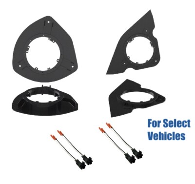 2 Pair Door Speaker Install Plate Bracket+Wire for some GM Chevrolet GMC Olds 