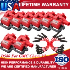 7mm Wires Red 8 Pack Ignition Coil For 97-05 Chevrolet Corvette 5.7l Ls1 Ls6 Ls