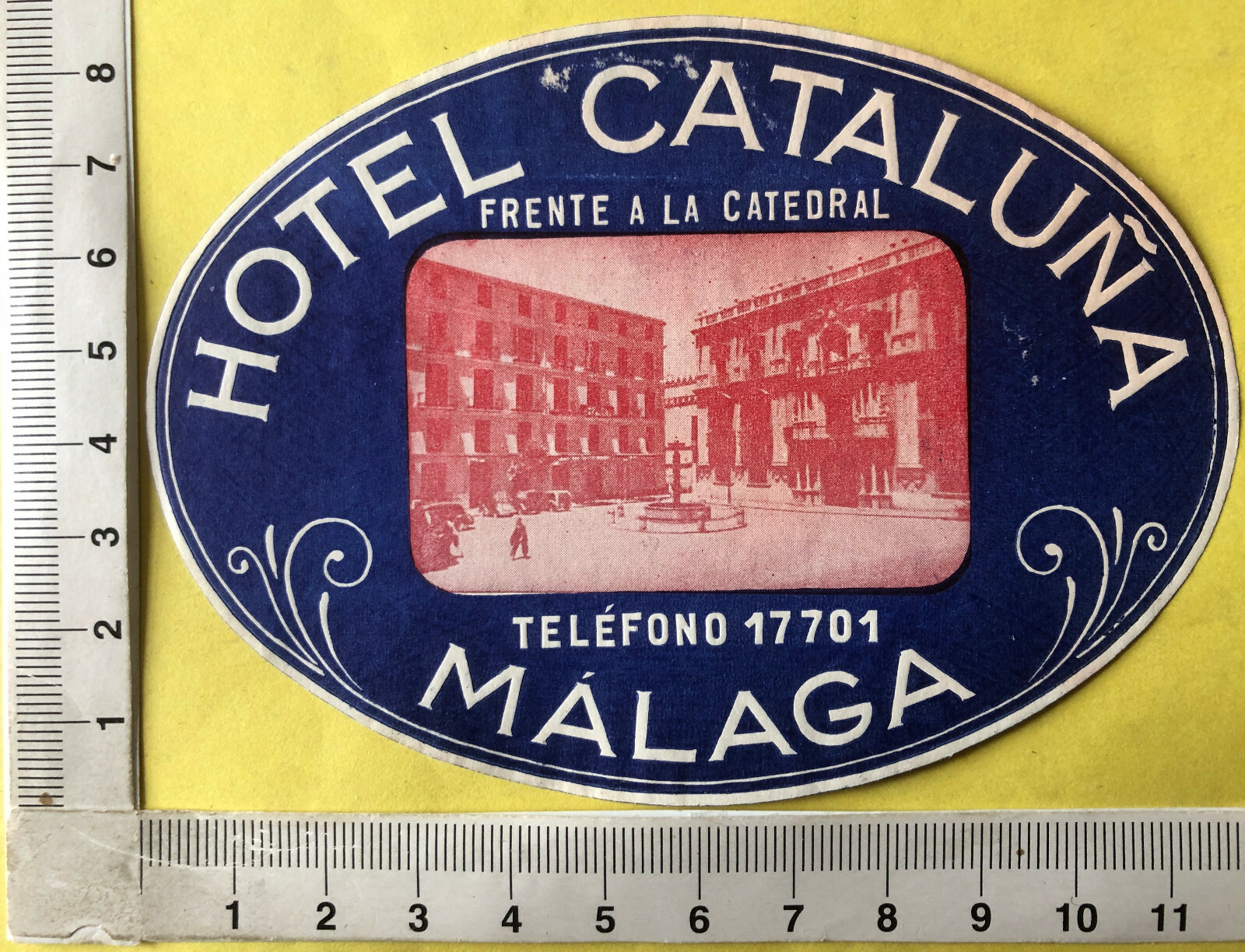 España Málaga Hotel Cataluna Pegatina Maleta Luggage label