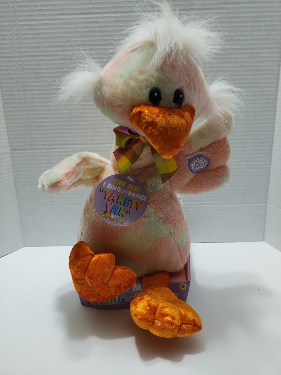 Dan Dee Yellow Plush Animated Duck Sings Yakety Yak