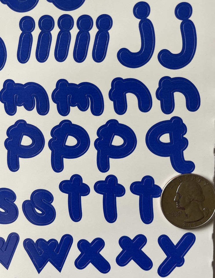 KID’S BLUE ALPHABET Stickers (125+pc)Provo•Card Making •Letters•Words ...