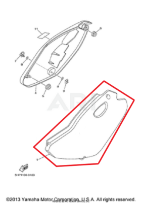 NEW OEM YAMAHA TTR125 TTR 125 LEFT SIDE COVER PANEL FAIRING WHITE