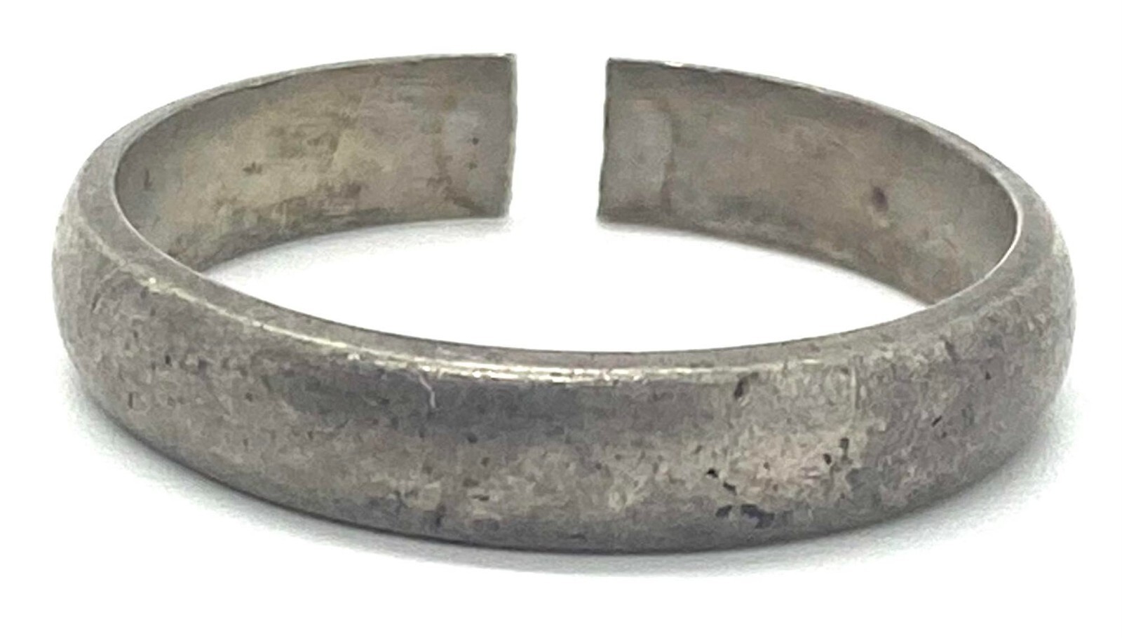 Wedding Band 925 Stamped Vintage Sterling Silver Ring Size 10 Adjustable Men's-image
